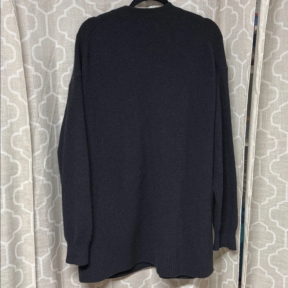 J. Crew alpaca wool blend Midnight Black button front Knit Sweater XL